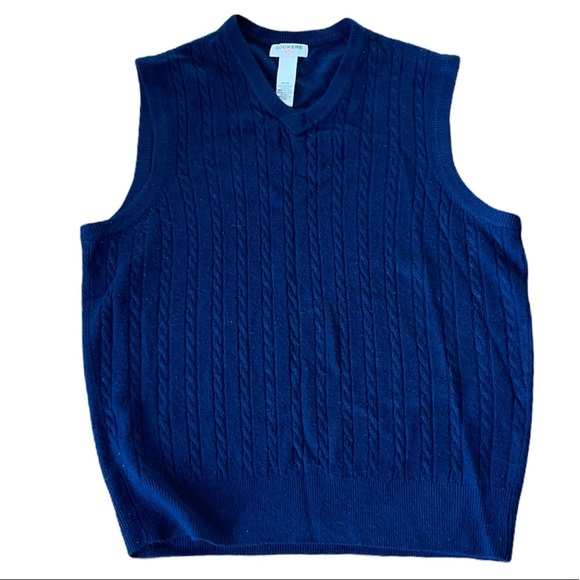 Dockers Vintage 90s Sweater Vest Knit Acrylic V Neck Y2k Size M - Picture 4 of 4